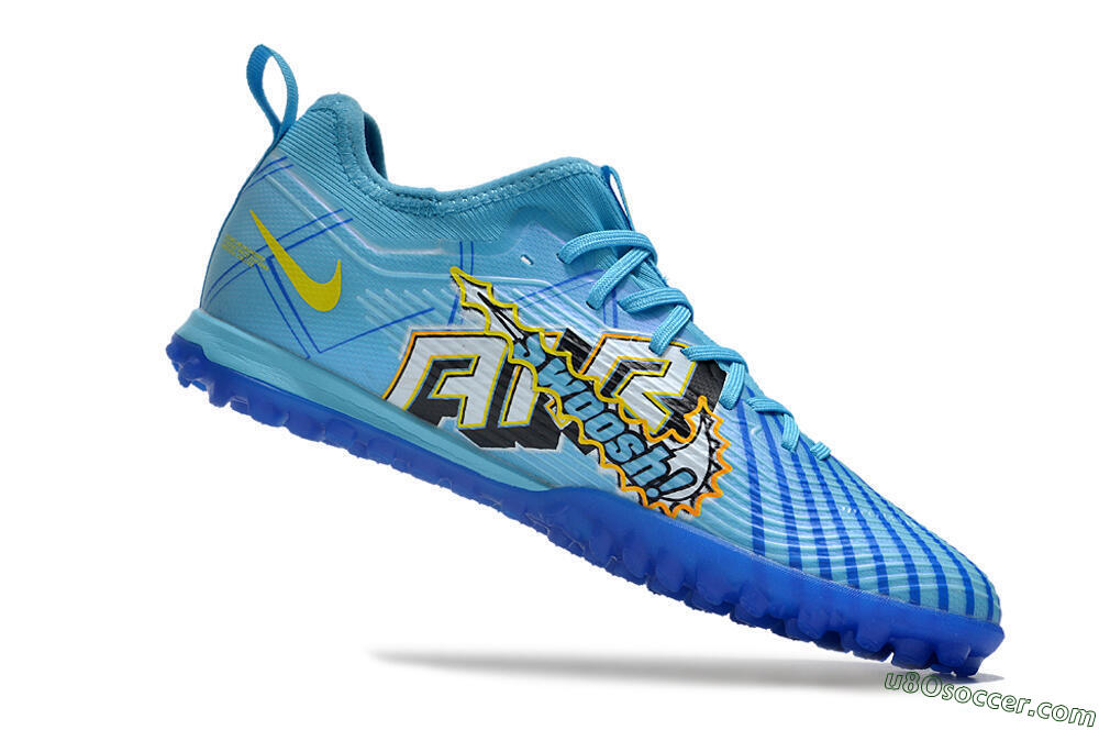 Nike Air Zoom Mercurial Vapor 15 Pro TF Artificial Turf Soccer Shoes - Blue/Yellow/Orange/White 4