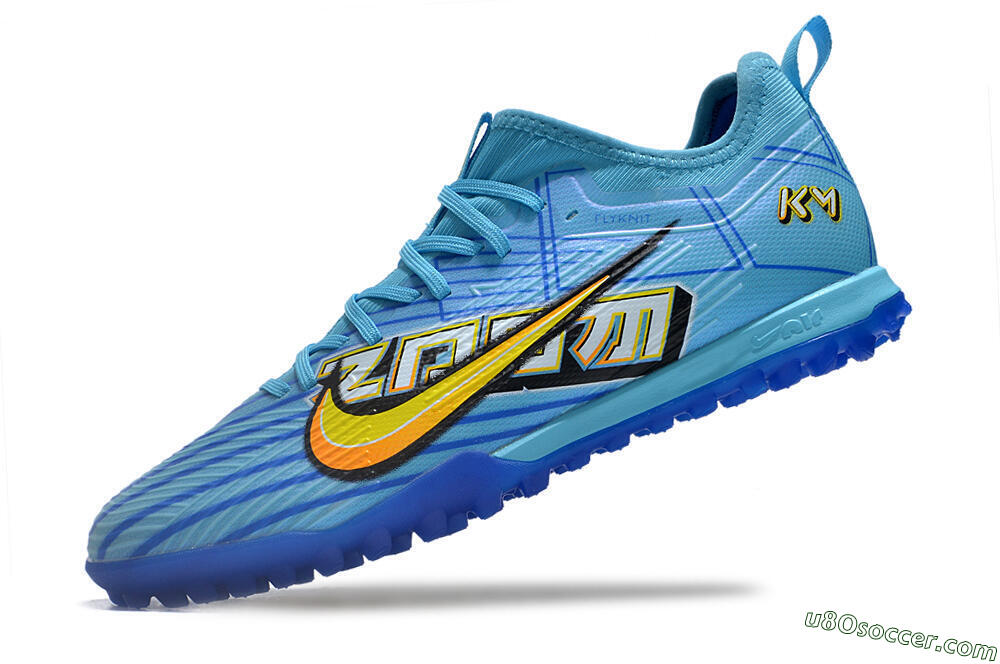 Nike Air Zoom Mercurial Vapor 15 Pro TF Artificial Turf Soccer Shoes - Blue/Yellow/Orange/White 5