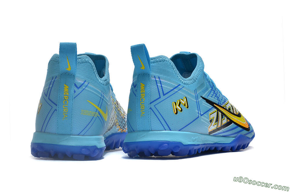 Nike Air Zoom Mercurial Vapor 15 Pro TF Artificial Turf Soccer Shoes - Blue/Yellow/Orange/White 6
