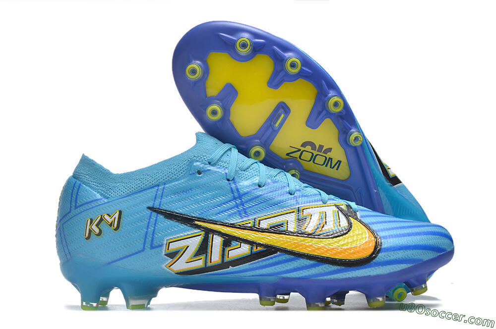 Nike Air Zoom Mercurial Vapor 15 Elite AG Artificial Grass Soccer Cleats - Blue/Yellow/Orange/White 1
