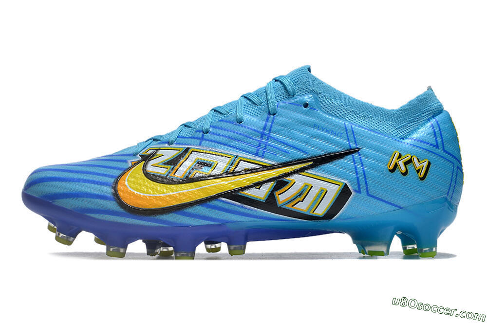 Nike Air Zoom Mercurial Vapor 15 Elite AG Artificial Grass Soccer Cleats - Blue/Yellow/Orange/White 2