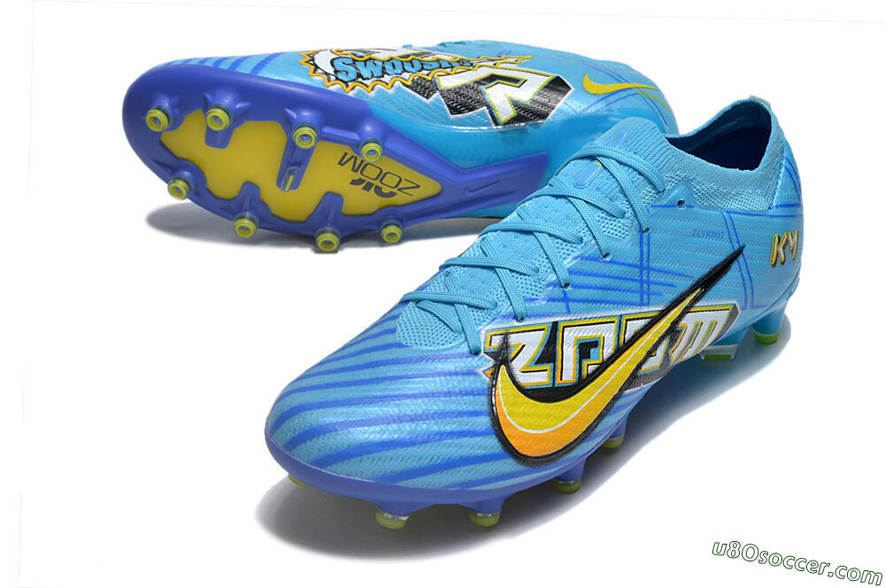 Nike Air Zoom Mercurial Vapor 15 Elite AG Artificial Grass Soccer Cleats - Blue/Yellow/Orange/White 3