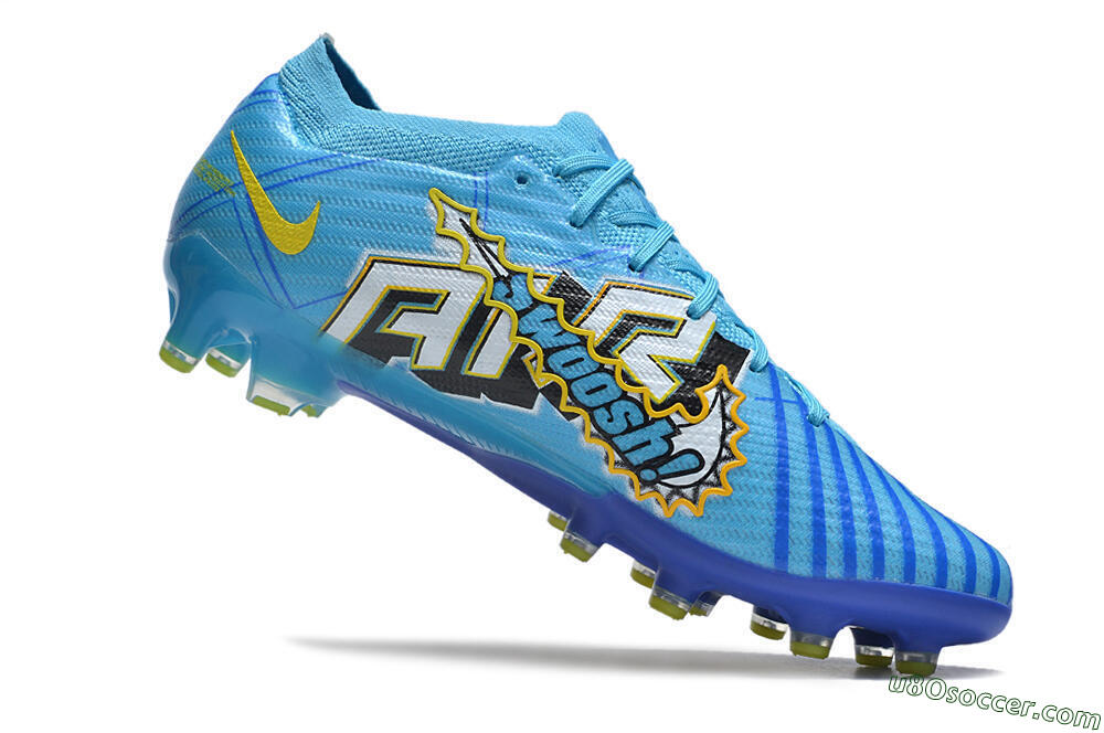 Nike Air Zoom Mercurial Vapor 15 Elite AG Artificial Grass Soccer Cleats - Blue/Yellow/Orange/White 4