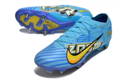 Nike Air Zoom Mercurial Vapor 15 Elite SG Soft Ground Soccer Cleats - Blue/Yellow/Orange/White