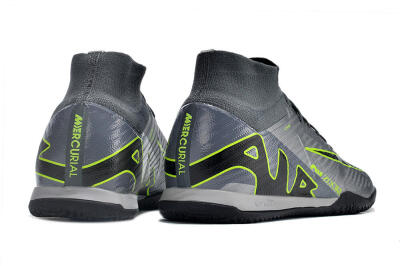 Nike Air Zoom Mercurial Superfly 9 Elite IC Indoor & Futsal Soccer Shoes - Silver/Grey/Black/Green
