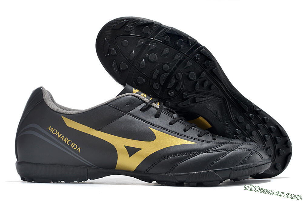 Mizuno Monarcida Neo Ckassic TF Artificial Turf Soccer Shoes - Black/Gold 1