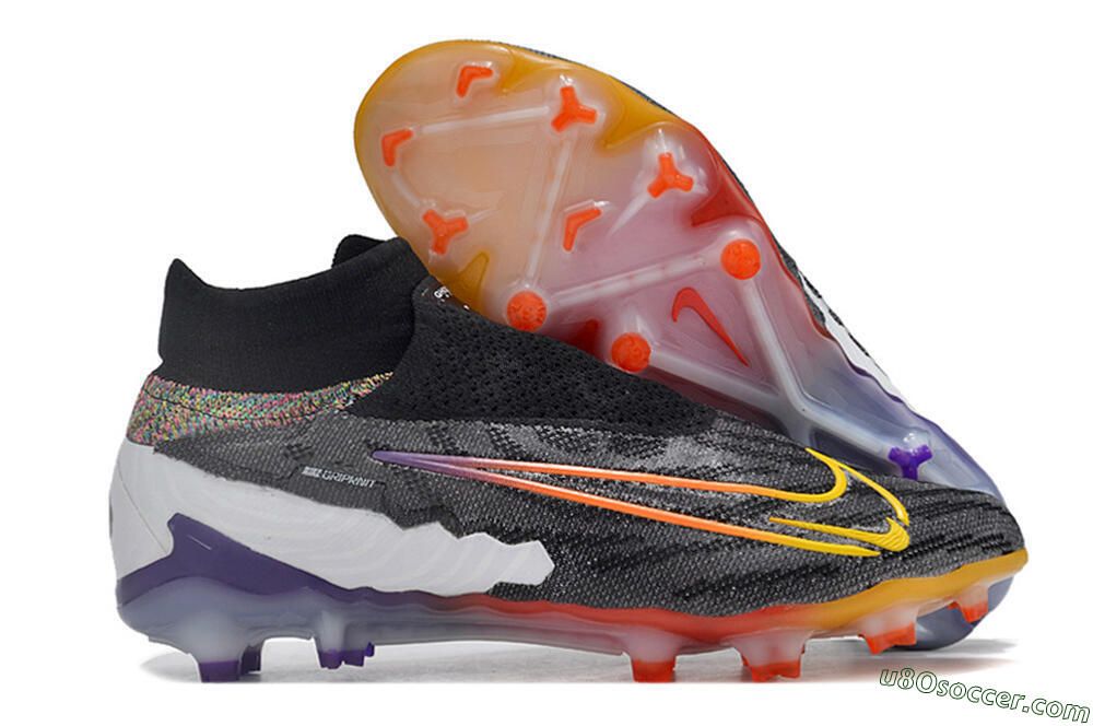 Nike Phantom GX Elite FG Firm Ground Soccer Cleats - Black/Yellow/Orange/Purple 1
