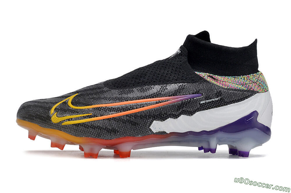 Nike Phantom GX Elite FG Firm Ground Soccer Cleats - Black/Yellow/Orange/Purple 2