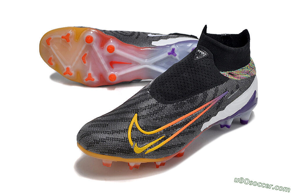 Nike Phantom GX Elite FG Firm Ground Soccer Cleats - Black/Yellow/Orange/Purple 3