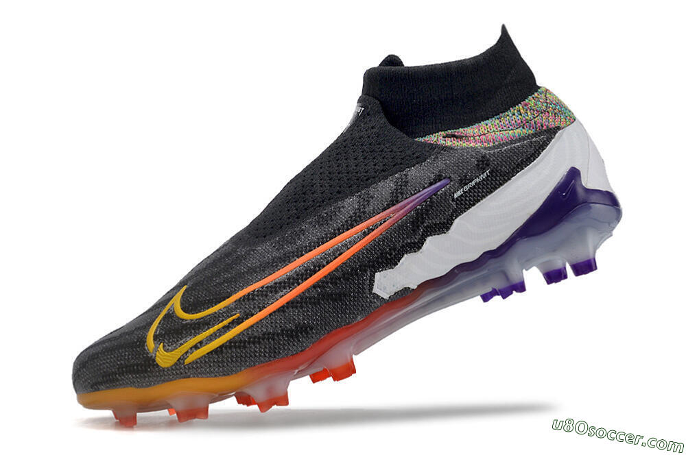 Nike Phantom GX Elite FG Firm Ground Soccer Cleats - Black/Yellow/Orange/Purple 5