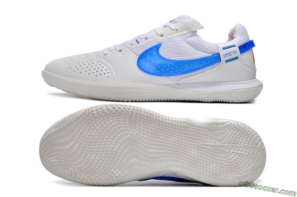 Nike Street Gato IC Indoor & Futsal Soccer Shoes - White/Blue 0