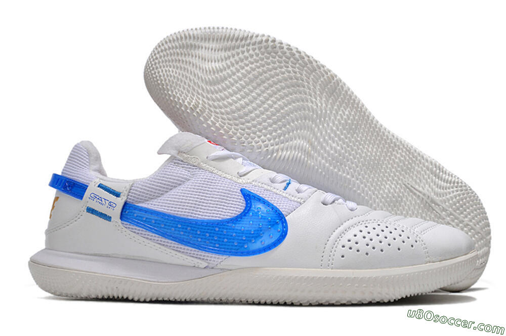 Nike Street Gato IC Indoor & Futsal Soccer Shoes - White/Blue 1