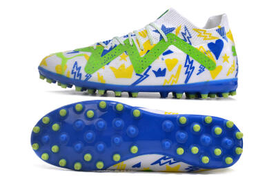 Puma Future Ultimate MG Multi Ground Soccer Cleats - White/Yellow/Blue