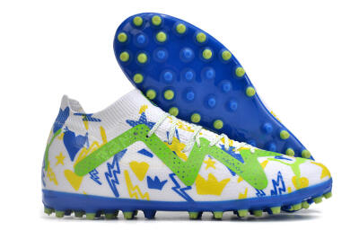 Puma Future Ultimate MG Multi Ground Soccer Cleats - White/Yellow/Blue