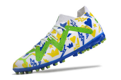 Puma Future Ultimate MG Multi Ground Soccer Cleats - White/Yellow/Blue