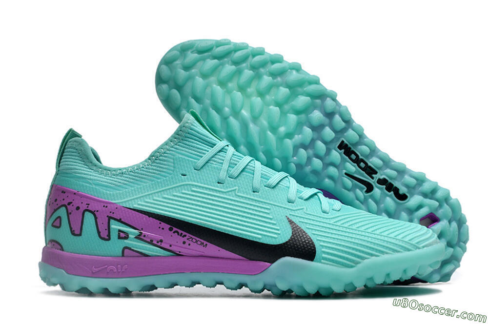 Nike Air Zoom Mercurial Vapor 15 Pro TF Artificial Turf Soccer Shoes - Jade/Black/Purple 1