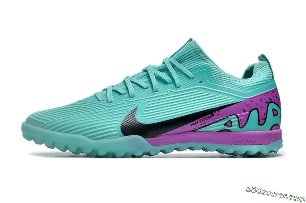 Nike Air Zoom Mercurial Vapor 15 Pro TF Artificial Turf Soccer Shoes - Jade/Black/Purple 2