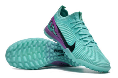 Nike Air Zoom Mercurial Vapor 15 Pro TF Artificial Turf Soccer Shoes - Jade/Black/Purple