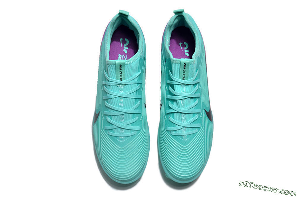 Nike Air Zoom Mercurial Vapor 15 Pro TF Artificial Turf Soccer Shoes - Jade/Black/Purple 4