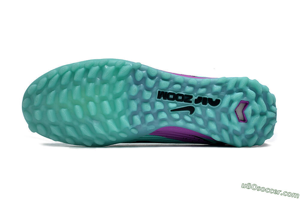 Nike Air Zoom Mercurial Vapor 15 Pro TF Artificial Turf Soccer Shoes - Jade/Black/Purple 6