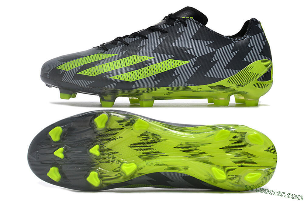 Adidas X Crazyfast+ FG Firm Ground Soccer Cleats - Black/Grey/Green 0