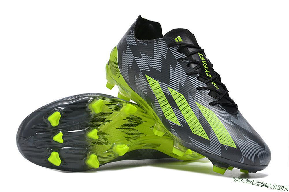 Adidas X Crazyfast+ FG Firm Ground Soccer Cleats - Black/Grey/Green 3
