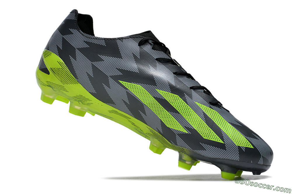 Adidas X Crazyfast+ FG Firm Ground Soccer Cleats - Black/Grey/Green 4