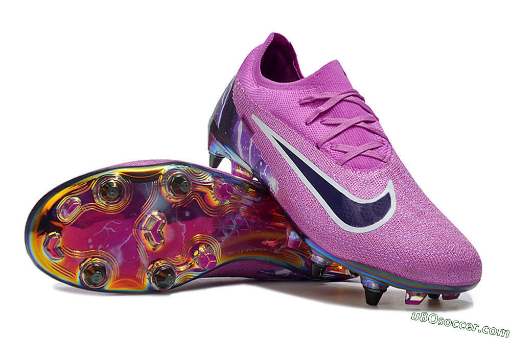 Nike Phantom GX Elite SG Soft Ground Soccer Cleats - Purple/White/Gold 3