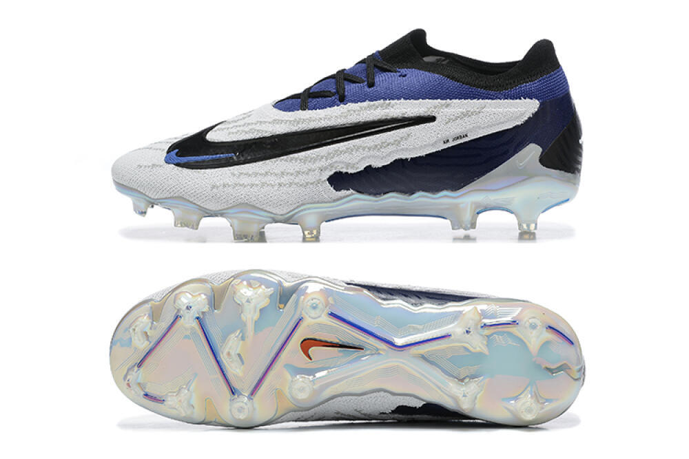 Nike Phantom GX Elite FG Firm Ground Soccer Cleats - Grey/Black/Blue 0
