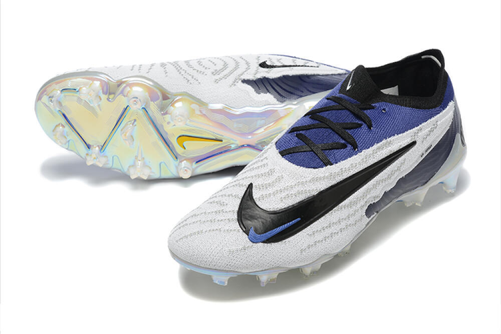 Nike Phantom GX Elite FG Firm Ground Soccer Cleats - Grey/Black/Blue 3