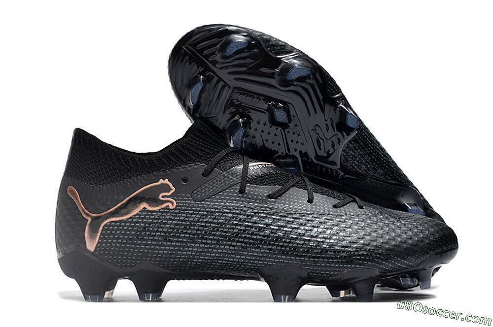 Puma Future Ultimate 2024 FG Firm Ground Soccer Cleats - Black/Blue/Gold 1