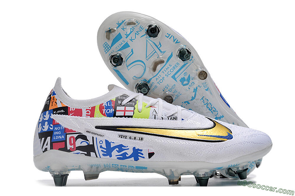 Nike Phantom GX Elite SG Soft Ground Soccer Cleats - White/Rainbow 1
