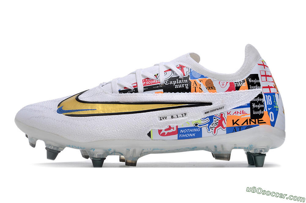Nike Phantom GX Elite SG Soft Ground Soccer Cleats - White/Rainbow 2
