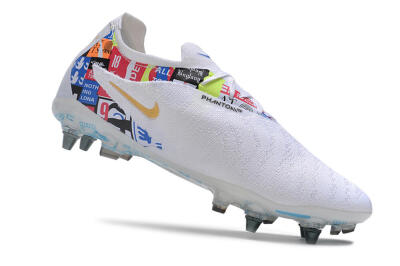 Nike Phantom GX Elite SG Soft Ground Soccer Cleats - White/Rainbow