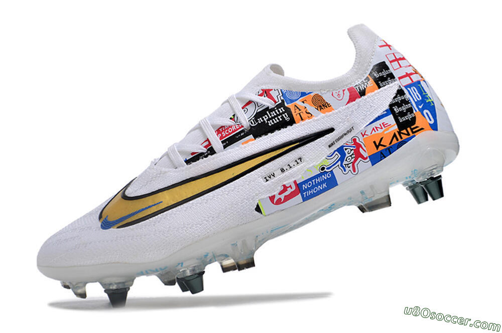 Nike Phantom GX Elite SG Soft Ground Soccer Cleats - White/Rainbow 5