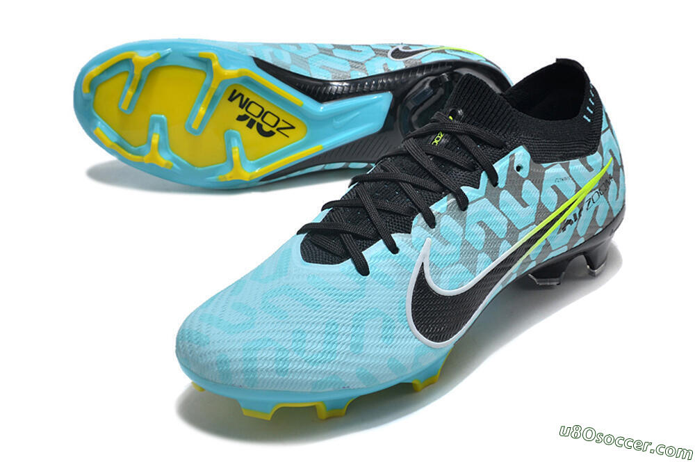 Nike Air Zoom Mercurial Vapor 15 Elite FG Firm Ground Soccer Cleats - Blue/Black/White/Green 3