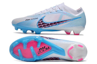 Nike Air Zoom Mercurial Vapor 15 Elite FG Firm Ground Soccer Cleats - White/Blue/Pink