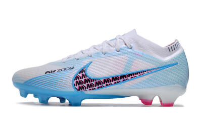 Nike Air Zoom Mercurial Vapor 15 Elite FG Firm Ground Soccer Cleats - White/Blue/Pink