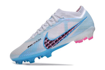 Nike Air Zoom Mercurial Vapor 15 Elite FG Firm Ground Soccer Cleats - White/Blue/Pink