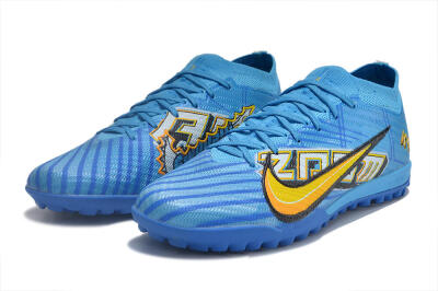 Nike Air Zoom Mercurial Vapor 15 Elite TF Artificial Turf Soccer Shoes - Blue/White/Orange/Yellow