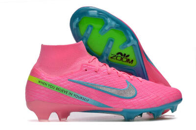 Nike Air Zoom Mercurial Superfly 9 Elite FG Firm Ground Soccer Cleats - Pink/Silver/Blue/Yellow
