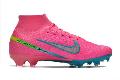 Nike Air Zoom Mercurial Superfly 9 Elite FG Firm Ground Soccer Cleats - Pink/Silver/Blue/Yellow