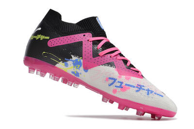 Puma Future Ultimate MG Multi Ground Soccer Cleats - White/Black/Yellow/Pink