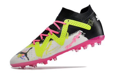 Puma Future Ultimate MG Multi Ground Soccer Cleats - White/Black/Yellow/Pink
