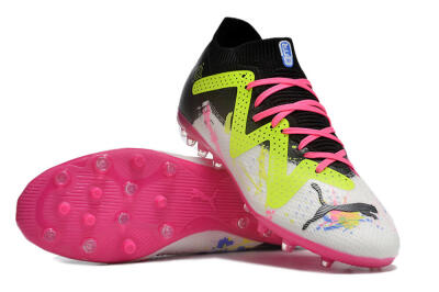 Puma Future Ultimate MG Multi Ground Soccer Cleats - White/Black/Yellow/Pink