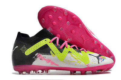 Puma Future Ultimate MG Multi Ground Soccer Cleats - White/Black/Yellow/Pink