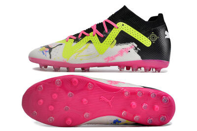 Puma Future Ultimate MG Multi Ground Soccer Cleats - White/Black/Yellow/Pink