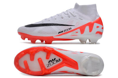 Nike Air Zoom Mercurial Superfly 9 Elite FG Firm Ground Soccer Cleats - White/Black/Red