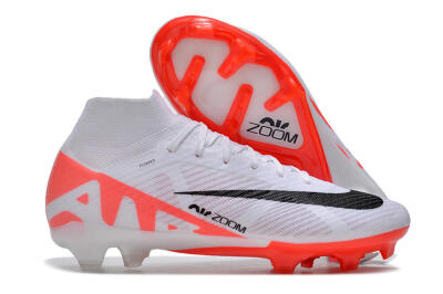 Nike Air Zoom Mercurial Superfly 9 Elite FG Firm Ground Soccer Cleats - White/Black/Red