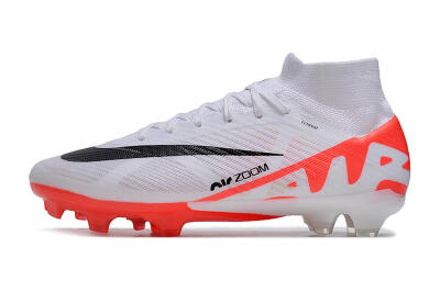 Nike Air Zoom Mercurial Superfly 9 Elite FG Firm Ground Soccer Cleats - White/Black/Red